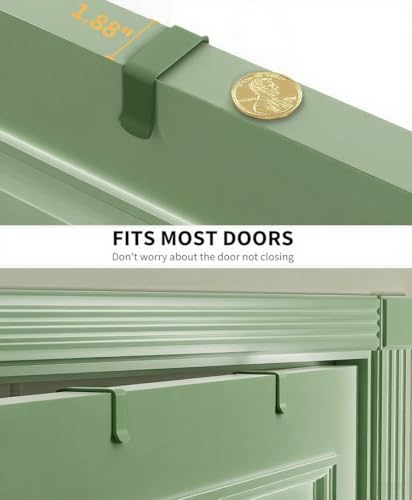 Moforoco Sage Green 9-Tier Over The Door Pantry Organizer, Pantry Organization and Storage, Black Hanging Basket Wall Spice Rack Seasoning Shelves - color: Sage Green, size: 9-Tier Standard