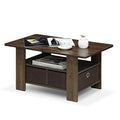 Furinno Andrey Coffee Table with Bin Drawer, Columbia Walnut/Dark Brown - color: Columbia Walnut/Dark Brown, style: 2 Bin