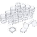 SATINIOR 48 Packs Clear Small Plastic Containers Transparent Storage Box with Hinged Lid for Small Items Crafts Jewelry (1.37 x 1.37 x 0.7 Inches) - size: 1.37 x 1.37 x 0.7 in