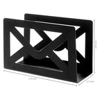 MyGift Black Metal Desktop Mail Holder with Cutout Envelope Design Home and Office Desk Letter Organizer - color: Black