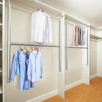 Simple Houseware Adjustable Closet Hanging Rod, Chrome - 2 Pack - color: Chrome, size: 2 Pack