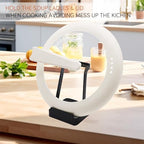 vocheer Pot Lid Holder, Stainless Steel Kitchen Organizer Rack Spoon Rest Rack Holder-Lid Stand for Utensils in Kitchen, Black - color: A