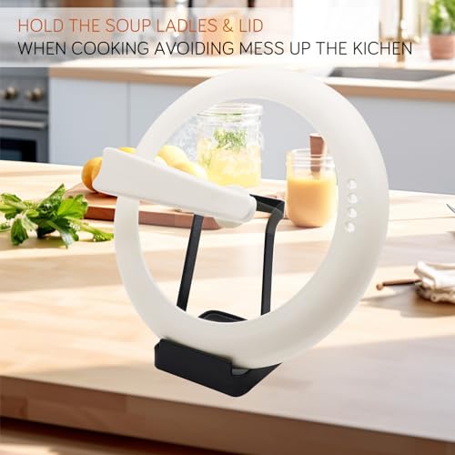 vocheer Pot Lid Holder, Stainless Steel Kitchen Organizer Rack Spoon Rest Rack Holder-Lid Stand for Utensils in Kitchen, Black - color: A