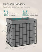 SONGMICS Laundry Hamper, 34.3 Gal. (130L) Laundry Basket, Collapsible Clothes Hamper, Removable and Washable Liner, Metal Wire Frame, for Bedroom Bathroom, Black and Gray ULCB113G01 - color: Black + Gray, size: 130 L