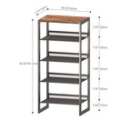 CHEMPFR Narrow 5-Tier Shoe Rack, Slim Space-Saving Shelf with Decorative Wood Top & Steel Mesh, Entryway/Closet/Dorm Organizer, 16.5x11.8x36 Inches - size: 5 Tier (16.5″x11.8″x36″)