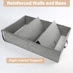 LotFancy Foldable Under Bed Storage Bags, Closet Organizers and Storage Bins, Clothes Blankets Organizer, with Clear Window and Reinforced Handles, 24” x 16” x 6", Pack of 2, Gray