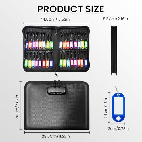 Quctak 32 Position Key Organizer with Combination Lock, Waterproof Fireproof Key Storage Case, Key Holder Box for Rental Management Real Estate Sales Hotel Executives