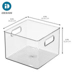 iDesign Pantry Storage Bin with Handles for Kitchen Cabinets or Fridge - Clear - Made in USA - style: Pack of 1