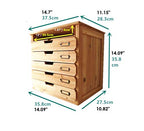 5 Flat Drawer Organizer for Home or Office Desk - Wooden Chest of Drawers - File Organizer with Drawers & 1 Paper Tray Slot - Desk Organizer w/ Storage Drawers & Label Holders - Wood File Box