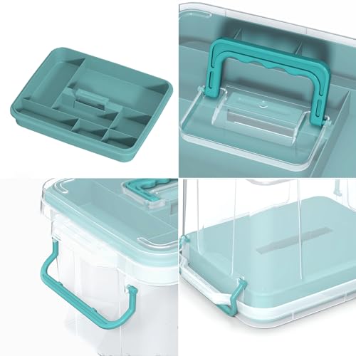 Covetree 2-Pack Clear Plastic Medicine Storage Organizer & First Aid Box – Multi-Layer Medicine Storage Box, Durable Medicine Organizer, Clear Medicine Storage Box for Home, Office & Travel