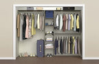 ClosetMaid SuiteSymphony Wood Closet Organizer Kit with Tower, 3 Hang Rods, Top Shelves, Adjustable, Fits Spaces 5-9 ft. Wide, Graphite Grey - color: Graphite Grey, style: Closet Organizer w/Shelves