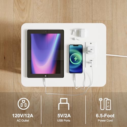 Apicizon 2 Tier End Table, Small Side Table with Charging Station, Boho Bedside Table with USB Ports and Outlets, Nightstand for Small Spaces, Bedroom, Living Room, Entryway, Easy Assembly, White - color: White, size: 1 Set, style: 2 Tier with Plug