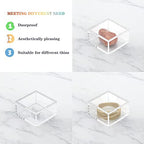 AITEE Acrylic Box with Lid, Clear Cube Display Case, Multi-Purpose Box Square Container for Holding Staples, Highlighters, Adhesive Tape, Paper Clips, Stamps, Display in Office or Home (Medium) - size: Medium