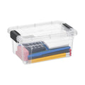 Superio Clear Plastic Storage Bin with Lid, 3.5 Qt, Non-Toxic, BPA Free, Odor Free, Organizer Storage Box, Stackable Plastic Tote for Home, Garage, School, and Office, X-Small - size: 9.75" x 6.6" x 4.75"