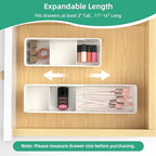 Desk Drawer Organizer Tray, 4 Pack Expandable Drawer Organizer with Dividers Adjustable, Bathroom Organizer Bins for Junk, Office, Makeup, Kitchen Utensil - style: Expandable