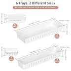 6 PCS Desk Drawer Organizer, Bathroom Drawer Organizer Trays with Dividers Adjustable, Makeup Organizer Bins for Vanity Clothes Junk Kitchen Utensil - style: Organize