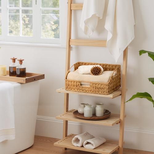 GRANNY SAYS Wicker Storage Basket for Shelves, Large Wicker Basket with Handles, Trapezoid Woven Baskets for Storage, Decorative Baskets for Home Decor, Natural - color: Natural, size: 10¾"D x 15"W x 7¼"H
