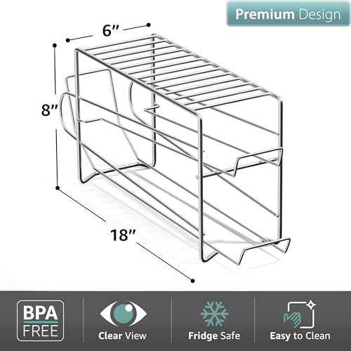 Sorbus Soda Can Rack Beverage Dispenser (1 Pack, Silver) – Holds 12 Standard 12oz Cans – Soda Can Organizer for Refrigerator, Pantry, or Countertop - color: Silver, size: 1 Pack