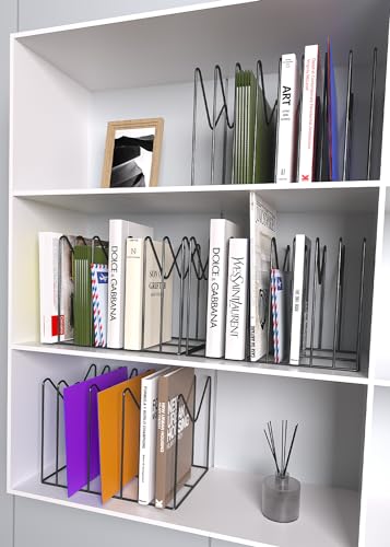 2 Sets File Organizer for Desk,File Sorter Organizer,File Folder Holder/Rack/Stand,Desktop Record/Clipboard Holder,8 Sections Storage,Anti-Scratch/Rusty,Metal Stable Holder,Black - style: 2 Sets