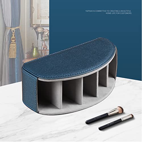 Remote Control Holder, Leather 5 Rooms Desk Organizer and Decorations for Living Room, Bedside Table Remotes Caddy for TV Controllers/ Makeup Brush Pen/ Office Stationery/ Art Supplies/ Eyeglasses - color: Blue, size: Large