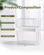 iCASA Trash Bag Dispenser Dishwasher Pod Organizer, 3 in 1 Grocery Garbage Bags Holder Storage Box Clear Laundry Room Pods Dishwasher Tab Cleaner Tablets Container Pantry Kitchen Under Sink Organizers - size: 3in1-Dispenser