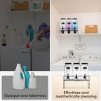 Liquid Laundry Detergent Dispenser, Three 2.2L Laundry Detergent Dispenser Glass Jar for Liquid Detergent, Fabric Softener- Laundry Soap Dispenser for Laundry Room Organization