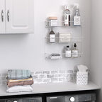 ClosetMaid 3-Tier Hanging Wall Mounted Metal Rack for Spices, Shelf Storage, Pantry Organization, Laundry, Kitchen, Bathroom, White, 8022 - size: 18-Inch Wide, style: 3-Tier