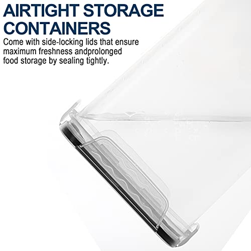 M MCIRCO Extra Large 7qt / 6.5L/220oz Tall Food Storage Containers, WIDE & DEEP, 4-Piece Plastic Airtight Kitchen Pantry Storage Containers for Flour, Sugar, with 4 Measuring Cups,20 Labels - size: 6.5L