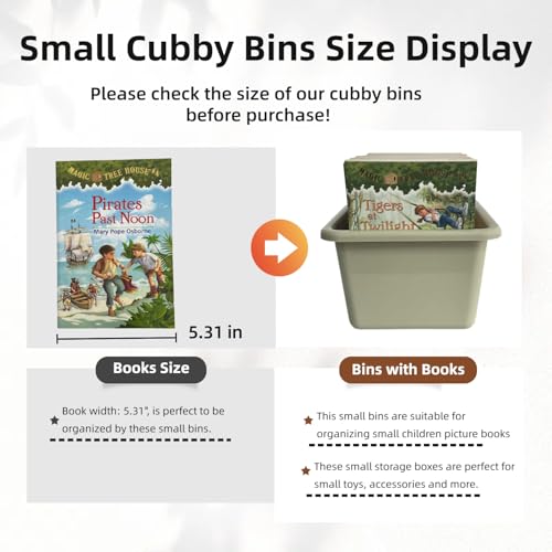 RAUVOLFIA 6 Pack Small Cubby Bin Storage Bins, Multi-Purpose Plastic Storage Bins Stackable Organizer Storage Cubbies for Home, Playroom, Classroom (Boho) - color: Boho