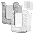 CALIDAKA 2Pcs Bathroom Wipes Holder, Kitchen Wipes Storage, Wall-Mounted Tissue Holder, Non-Slip Flushable Wipes Box, Wipe Container, Wipes Holder for Kitchen Bathroom (Clear+Clear Grey)