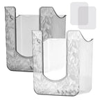 CALIDAKA 2Pcs Bathroom Wipes Holder, Kitchen Wipes Storage, Wall-Mounted Tissue Holder, Non-Slip Flushable Wipes Box, Wipe Container, Wipes Holder for Kitchen Bathroom (Clear+Clear Grey)