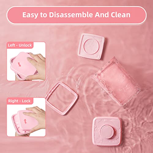 Ankou Airtight Food Storage Container - 7 Pcs One Button Handy Container Stackable Food Containers for Snacks Candy Salt Herbs Spices Coffee Bean Formula Popcorn BPA-Free Tight Seal - color: 7 Pcs Set Pink
