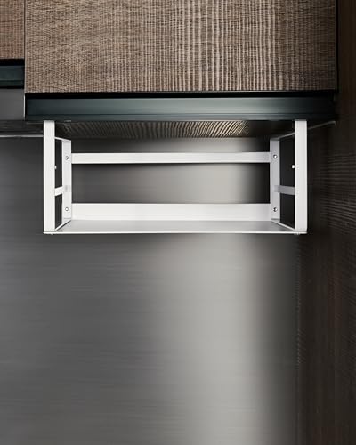 Nxconsu 2 Pack Under Shelf Storage Organizer, Adjustable Knob-Lock Hanging Basket for Kitchen Cabinet Pantry Cupboard Desk, Heavy Duty Metal, 30LB, White, Large(16.41" W×9.84" D, Interior H 4.88") - size: Large – 16.1" W