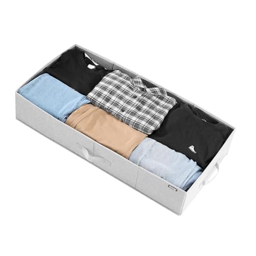 VEVOR Under Bed Storage with Lids, 31.7 x 15.9 x 6.1 Inch, 48L Large Underbed Clothes Storage Containers, Low Profile Gray Under Bed Drawer Shoe Organizer Bins Box for Blanket Shoe Bedroom, 2 Pack - style: A