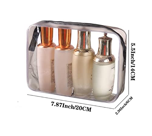 20 Packs Clear Cosmetics Bags for Women Men Waterproof Toiletry Bags PVC Makeup Bags Organizer Case with Zipper for Travel Bathroom (Black) - color: 20 Black Colors