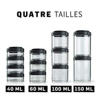 BlenderBottle GoStak Twist n' Lock Storage Jars, 150cc 2-Pak, Black - color: Black, size: 150cc (Pack of 2)