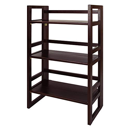 Casual Home 3-Shelf Folding Student Bookcase (20.75" Wide)-Espresso - color: Espresso