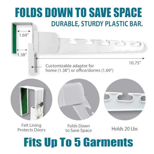 Wonder Hanger Over The Door 2-Pack Organizer for Clothes Hangers, Space-Saving Cascading Hanger Hooks, White - size: 2-Pack