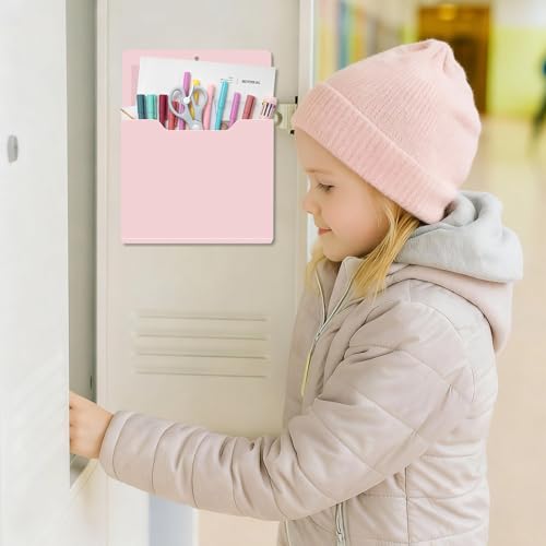 Fuutreo 6 Pcs Magnetic Wall File Organizer Magnetic Wall File Holder Refrigerator Magazine Holder for Mail Letters Paper(Rose Pink,Vertical-large) - color: Rose Pink, size: Vertical-Large
