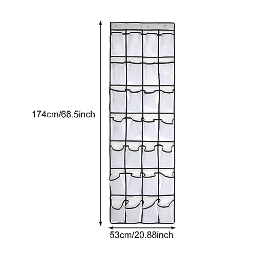Pocket Shoe Organizer,28 Pocket Door Shoe Organizer Hanging Shoe Organizer Shoe Rack for Closet Pantry Shoe Holder for Men Sneakers, Women High Heeled Shoes, flip flops(White,size:68.5x20.88inch)