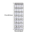Pocket Shoe Organizer,28 Pocket Door Shoe Organizer Hanging Shoe Organizer Shoe Rack for Closet Pantry Shoe Holder for Men Sneakers, Women High Heeled Shoes, flip flops(White,size:68.5x20.88inch)