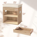 YMYNY Small Shoe Storage Bench with Cushion and Drawer, 2 Tier Adjustable Entryway Bench with Storage, Wooden Shoe Rack Bench for Entryway, Living Room, Hallway, Bedroom, Light Natural, HSC002R - color: Light Natural