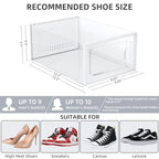 Elechomes Shoe Boxes Clear Plastic Stackable 18 Pack Premium Shoe Organizer Storage for Closet Foldable Shoe Rack Containers Sneaker Display Case Holder Shoe Bin Entryway Drawers Gifts