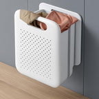 Goderewild Collapsible Laundry Basket, Space-Saving Wall-Mounted Hamper, Detachable Hanging Organizer for Home, Dorms, RVs, Measures 11.8" x 8" x 14.7" In (White) - size: S - 11.8”×14.7”(h)