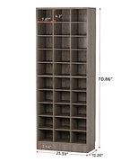 Tribesigns 10-Tier Shoe Storage Cabinet, Gray Wooden Shoe Rack with 30 Cubbies, Freestanding Tall Entryway Shoe Organizer for Closet, Entryway, Living Room - color: Grey