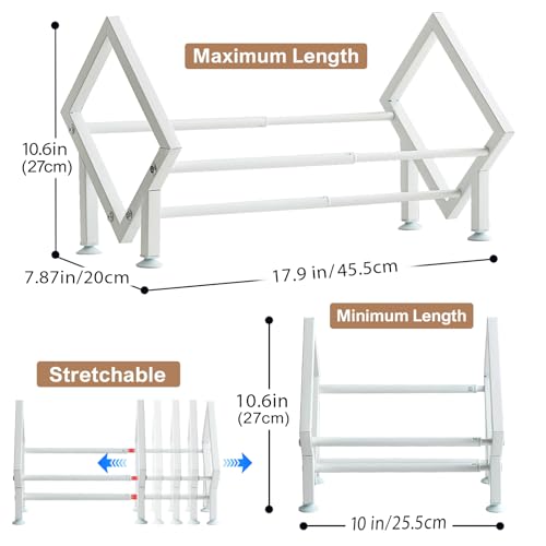 ENCIMART Tabletop Bookshelf Organizer, Adjustable Desk Shelf for Top of Desk in Living Room, Home, Office, Stainless Steel Tilting Bookcase Desktop Storage Book Rack for Magazine/CDs/Books Display - color: White-1