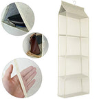 Closet Handbag Purse Holder, Space Saving Hanging Handbag Tote Bag Storage Organizer Holder with 4 Large Heavy-Duty Mesh Shelves for Wardrobe Closet(Beige) - color: Beige