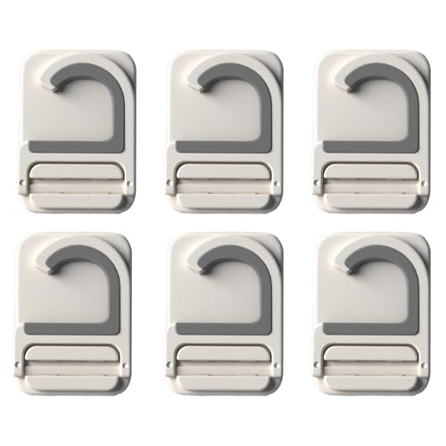 6Pack Broom Holder Wall Mount, Damage Free Hanging Wall Mount Broom and Mop Holder, Household Cleaning Organizer for Organization and Storage, Holds up to 6 lb - color: Plastic, size: 6 Pack: Single Slot