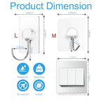 JINSHUNFA Adhesive Wall Hooks 13LB Heavy Duty No Drill Large Transparent Waterproof Hooks for Bathroom Kitchen Towel Coat 12 Pack - size: 12 Large hooks