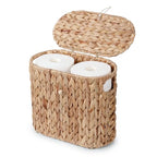 YANGQIHOME Toilet Paper Storage, Water Hyacinth Toilet Paper Storage with Lid, Papers Container for up to 4 Mega Rolls, Bathroom Basket Organizer - size: 4 Rolls